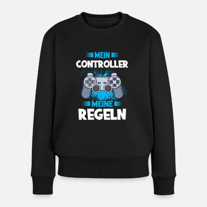 Zocken - Frauen Premium Bio Pullover - Schwarz
