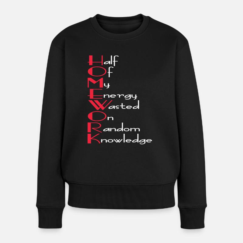 Schule und Ironie. Eine gefährliche Mischung! - Frauen Premium Bio Pullover - Schwarz