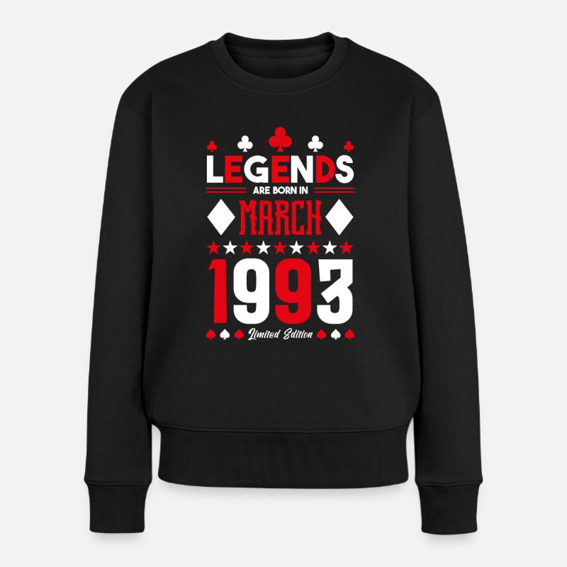 Geburtstagsgeschenk März 1993. Kartenspiele. - Frauen Premium Bio Pullover - Schwarz
