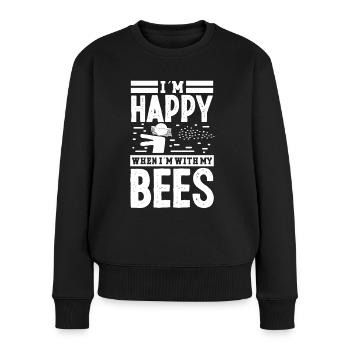 Beekeeper Happy When Im With My Bees Beekeeping - Women's Premium Organic Jumper - black - Front - Julia (174cm)