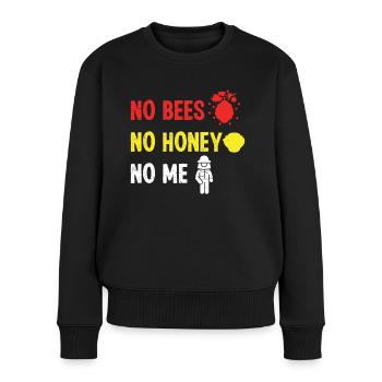 Apiculteur Pas d’abeilles Pas de miel Pas de moi Abeilles Apiculture - Pull Premium bio Femme - noir - Devant - Julia (174cm)
