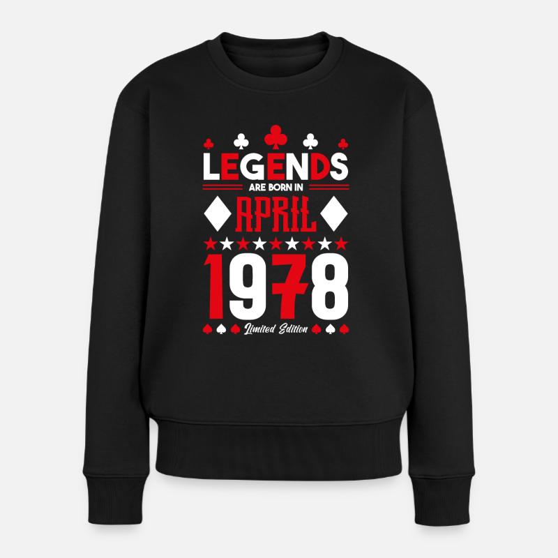 Geburtstagsgeschenk April 1978. Kartenspiele. - Frauen Premium Bio Pullover - Schwarz