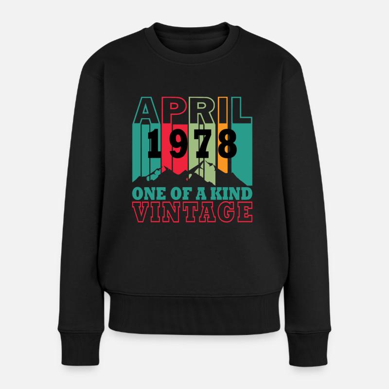 1978 Légende de l’anniversaire d’avril - Pull Premium bio Femme - noir
