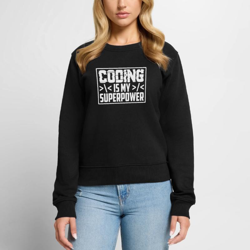 Coding Ist Meine Superkraft Programmierer Coder Frauen Premium Bio Pullover