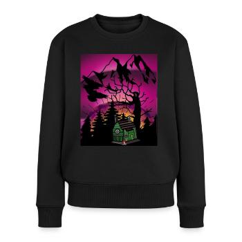 Horizont Waldbewohner Kinder Märchen Märchenfigur - Frauen Premium Bio Pullover - Schwarz - Vorne - Julia (174cm)