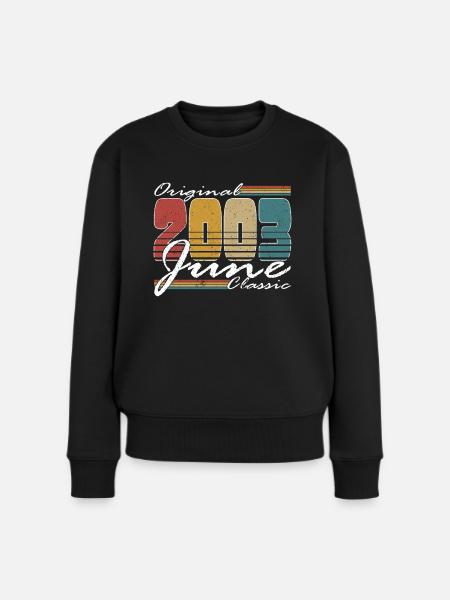 20. Geburtstag Jahrgang Juni 2003 Original 2003 - Frauen Premium Bio Pullover - Schwarz