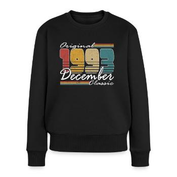 30. Geburtstag Jahrgang Dezember 1993 Original - Frauen Premium Bio Pullover - Schwarz - Vorne - Julia (174cm)