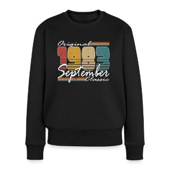 40. Geburtstag Jahrgang September 1983 Original - Frauen Premium Bio Pullover - Schwarz - Vorne - Julia (174cm)