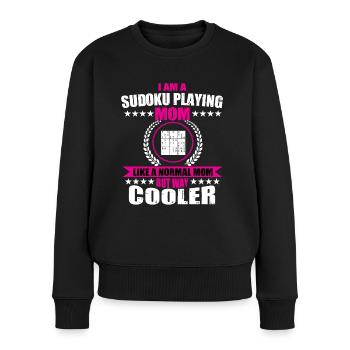 Sudoku Mama - Frauen Premium Bio Pullover - Schwarz - Vorne - Julia (174cm)