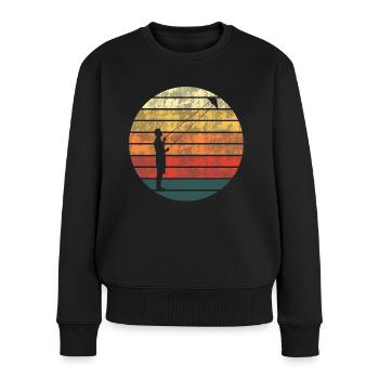 Drachenfliegen Drachensteigen Retro Geschenk - Frauen Premium Bio Pullover - Schwarz - Vorne - Julia (174cm)