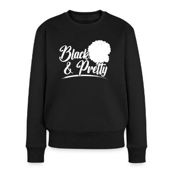 Black History Month Black & Pretty Afro Americans - Women's Premium Organic Jumper - black - Front - Julia (174cm)