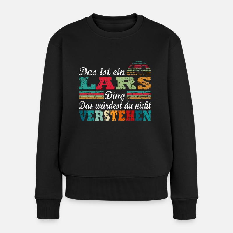 Lars LARS Vorname - Frauen Premium Bio Pullover - Schwarz