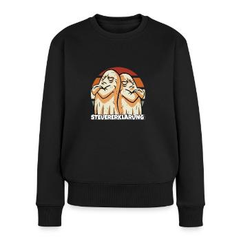 Steuererklärung - Frauen Premium Bio Pullover - Schwarz - Vorne - Julia (174cm)