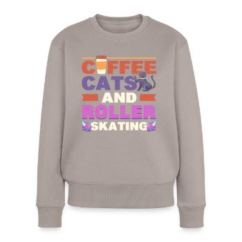Rollschuhlaufen Roller-Derby Rollschuhfahren Sport - Frauen Premium Bio Pullover - Taupe - Vorne - Julia (174cm)