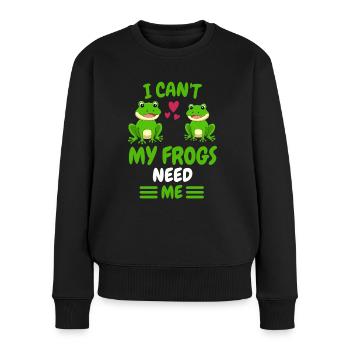 Frogs Animal Lovers Toad Animal Gift Frog - Women's Premium Organic Jumper - black - Front - Julia (174cm)