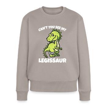 Leggisaurier gebrochene Beinknochen Verletzung Dinosaurier erholen - Frauen Premium Bio Pullover - Taupe - Vorne - Julia (174cm)