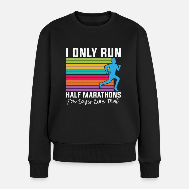 Semi-marathon Je ne cours que des semi-marathons athlétiques - Pull Premium bio Femme - noir
