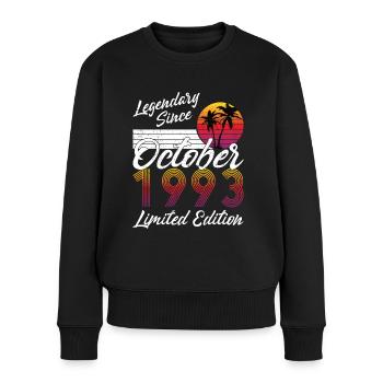 30. Geburtstag Jahrgang Oktober 1993 Legendary - Frauen Premium Bio Pullover - Schwarz - Vorne - Julia (174cm)
