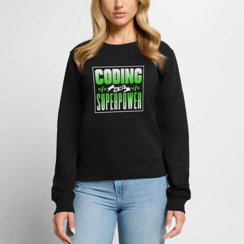 Coding Ist Meine Superkraft Coder Programmierer Frauen Premium Bio Pullover