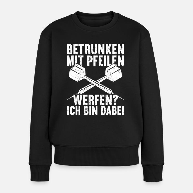 Dart Dartpfeil Dartscheibe - Frauen Premium Bio Pullover - Schwarz