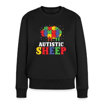 Autismus Autistic Sheep Autism Awareness - Frauen Premium Bio Pullover - Schwarz - Vorne - Julia (174cm)