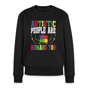 Autisme Personnes autistes Humains Sensibilisation à l’autisme - Pull Premium bio Femme - noir - Devant - Julia (174cm)