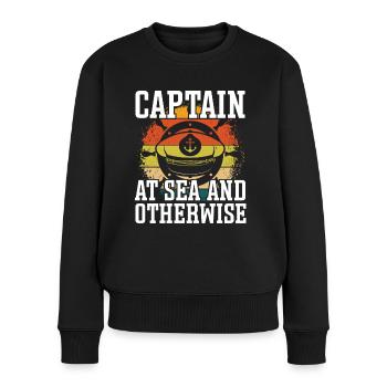 Capitaine Capitaine En Mer Et Autrement Bateau De Navire - Pull Premium bio Femme - noir - Devant - Julia (174cm)