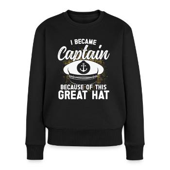 Captain Captain Because Of This has ship boat - Women's Premium Organic Jumper - black - Front - Julia (174cm)