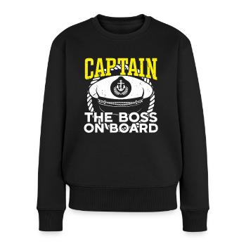 Captain Captain The Boss On Board Ship Boat - Women's Premium Organic Jumper - black - Front - Julia (174cm)