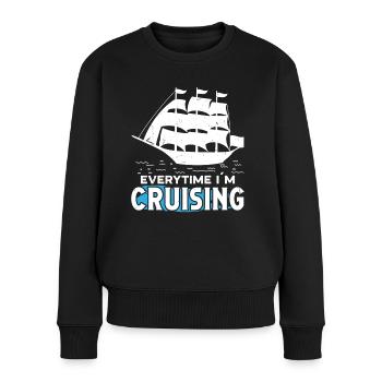 Capitaine chaque fois que je navigue en bateau de croisière - Pull Premium bio Femme - noir - Devant - Julia (174cm)