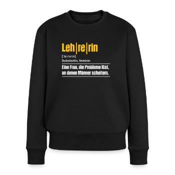 Lehrerin Klassenlehrerin Grundschullehrer - Frauen Premium Bio Pullover - Schwarz - Vorne - Julia (174cm)