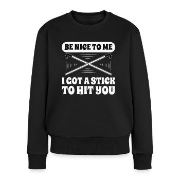 Blindheit Be Nice To Me Blindness Awareness - Frauen Premium Bio Pullover - Schwarz - Vorne - Julia (174cm)