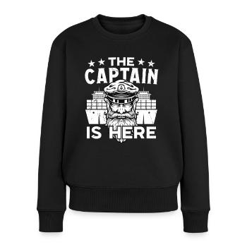 Captain The Captain is Here Ship Boat Sailing - Women's Premium Organic Jumper - black - Front - Julia (174cm)