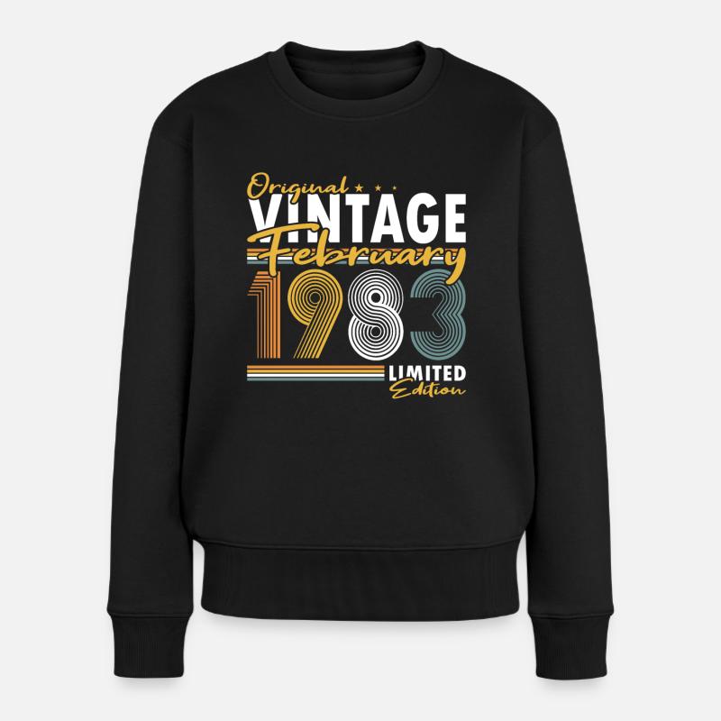 40e anniversaire Né en février 1983 Original 1983 - Pull Premium bio Femme - noir