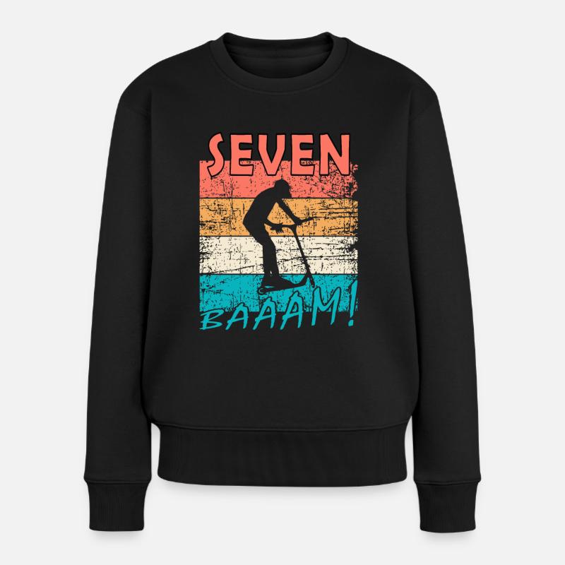 Scooter Stuntscooter 7. Geburtstag 7 - Frauen Premium Bio Pullover - Schwarz