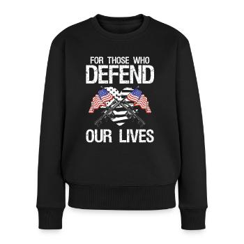 Soldier For Those Who Defend Our Lives Military - Women's Premium Organic Jumper - black - Front - Julia (174cm)