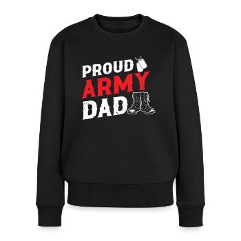 Soldat Proud Army Dad Militär Armee Veteran - Frauen Premium Bio Pullover - Schwarz - Vorne - Julia (174cm)