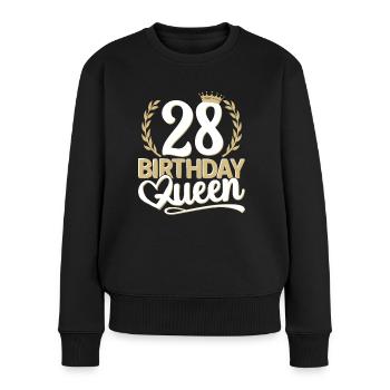 28e anniversaire femme 28 ans 28e 28er reine - Pull Premium bio Femme - noir - Devant - Julia (174cm)