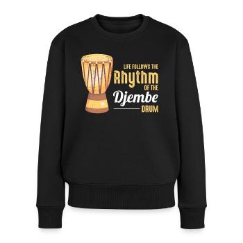 Djembe-Spieler Schlagzeuger Musik Schlagzeuger Musiker - Frauen Premium Bio Pullover - Schwarz - Vorne - Julia (174cm)