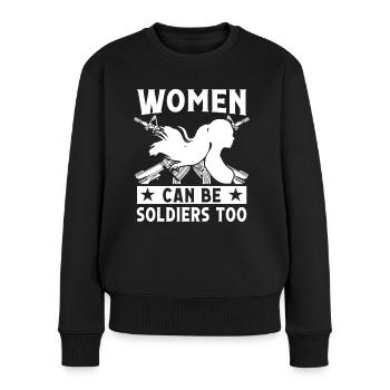 Les femmes soldat peuvent être des soldats aussi armée militaire - Pull Premium bio Femme - noir - Devant - Julia (174cm)