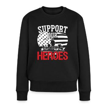 Soldier Support Our Heroes Military Army Veteran - Women's Premium Organic Jumper - black - Front - Julia (174cm)