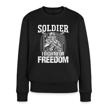 Soldat I Fight For Freedom Militär Armee Veteran - Frauen Premium Bio Pullover - Schwarz - Vorne - Julia (174cm)