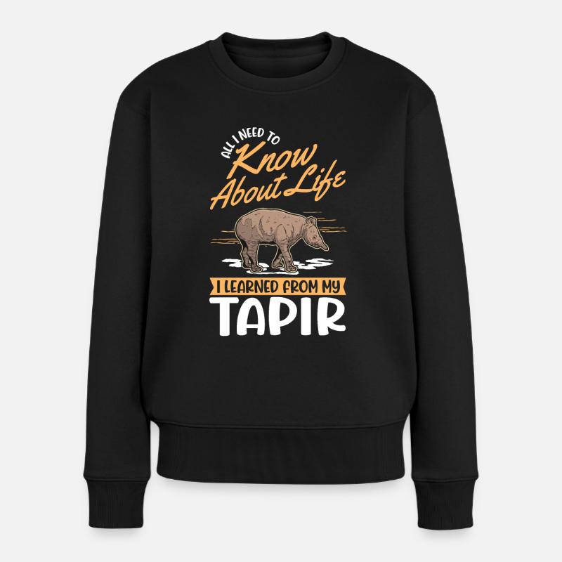 Tapir Flachlandtapir Tapirdae Tapir - Frauen Premium Bio Pullover - Schwarz