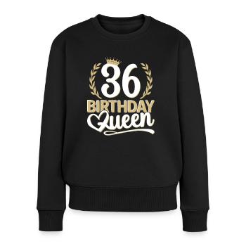 36. Geburtstag Frau 36 Jahre alt 36ter 36er Queen - Frauen Premium Bio Pullover - Schwarz - Vorne - Julia (174cm)