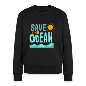 Sauvez l’océan - Pull Premium bio Femme - noir - Devant - Julia (174cm)