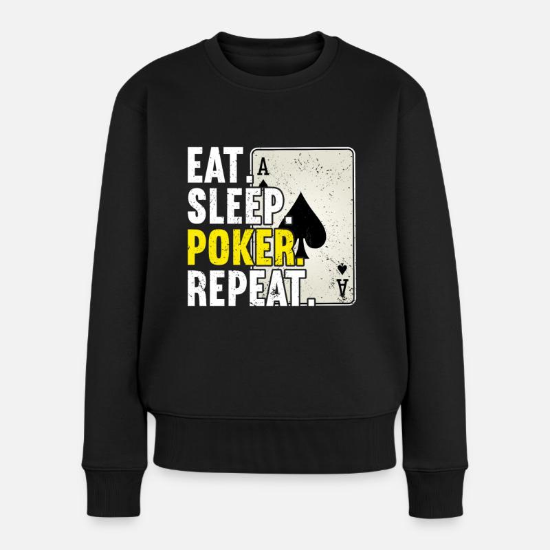 Poker - Frauen Premium Bio Pullover - Schwarz