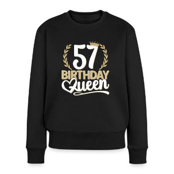 57. Geburtstag Frau 57 Jahre alt 57ter 57er Queen - Frauen Premium Bio Pullover - Schwarz - Vorne - Julia (174cm)