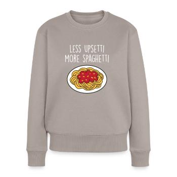Lustige Pasta-Sprüche Essen Pasta-Liebhaber - Frauen Premium Bio Pullover - Taupe - Vorne - Julia (174cm)