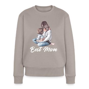 Best Mom - Frauen Premium Bio Pullover - Taupe - Vorne - Julia (174cm)
