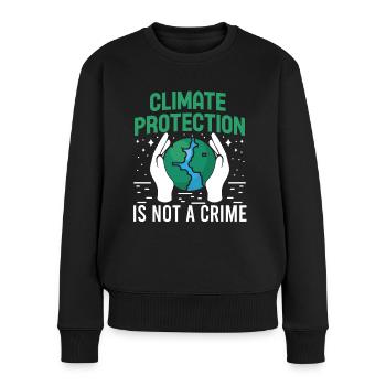 Activisme environnemental Protection du climat, pas crime Terre - Pull Premium bio Femme - noir - Devant - Julia (174cm)